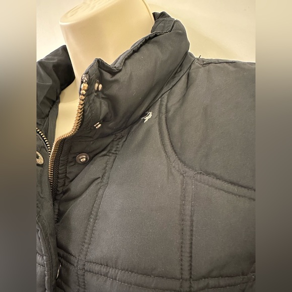 Gap Vintage Black Puffer Jacket Coat Size L Zipper Snap Buttons Heavyweight - Picture 3 of 14